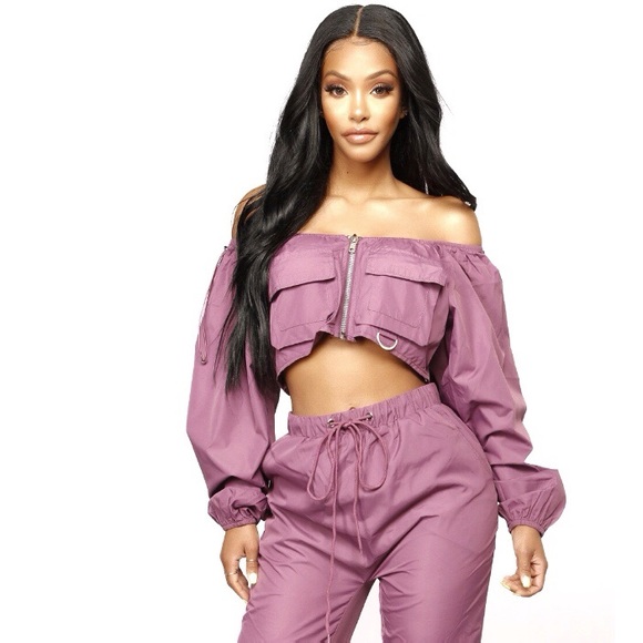 Fashion Nova Ride or Die Lounge Top Mauve M NWT - Picture 2 of 8